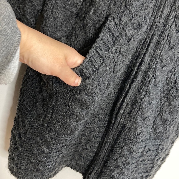 Blarney Woolen Mills Sweater Womens Small Gray Merino Wool Long Hooded Cardigan - Picture 8 of 15